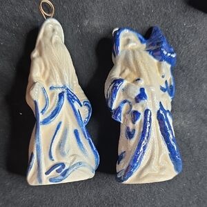 Ceramic Figurines - Blue and Cream